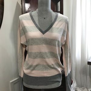 Michael Stars pink and grey striped sweater